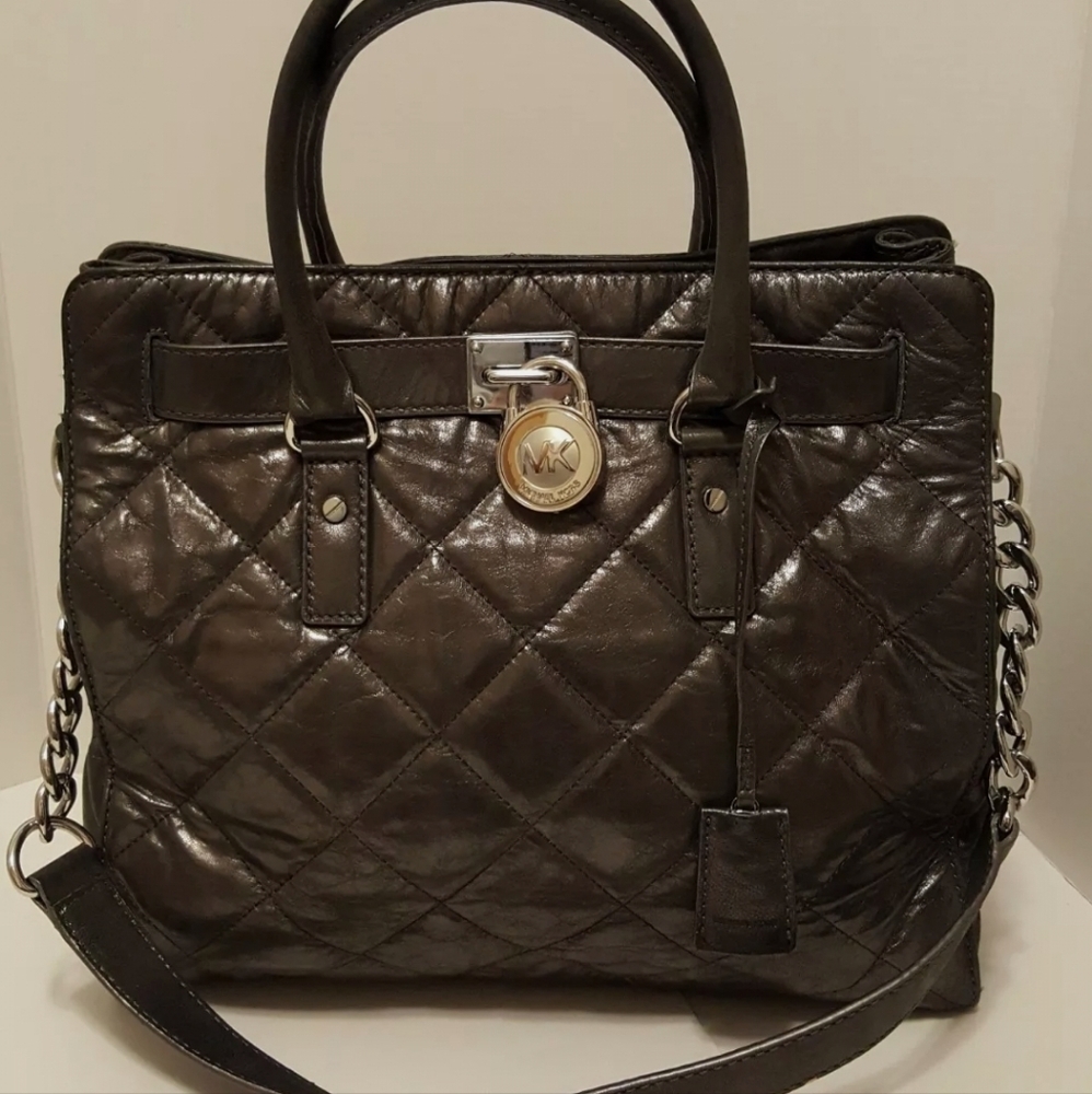 Michael Kors Large Gunmetal Hamilton bag